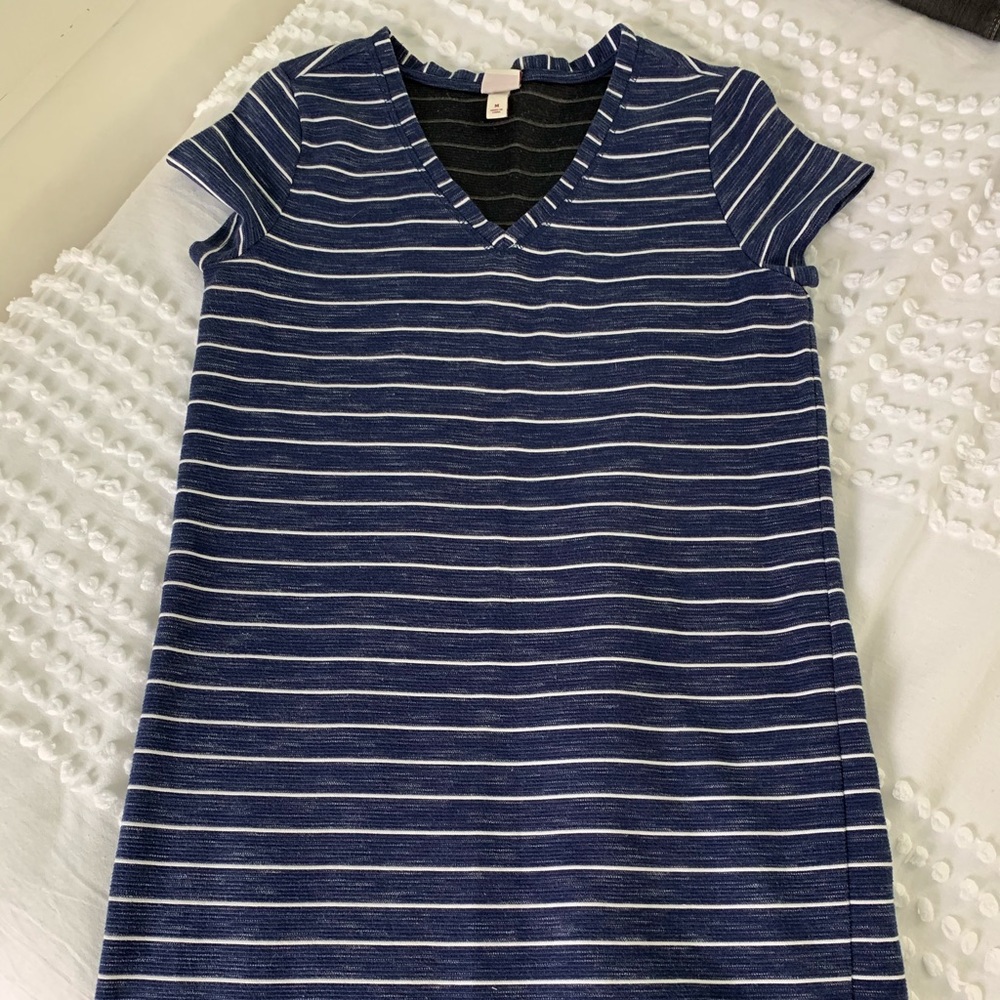 Merona navy and white stripped t-shirt dress